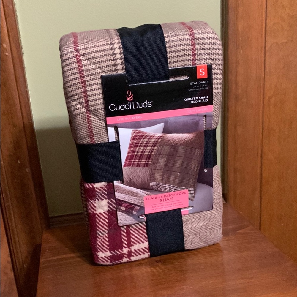 Cuddl Duds Red Plaid Flannel Sham